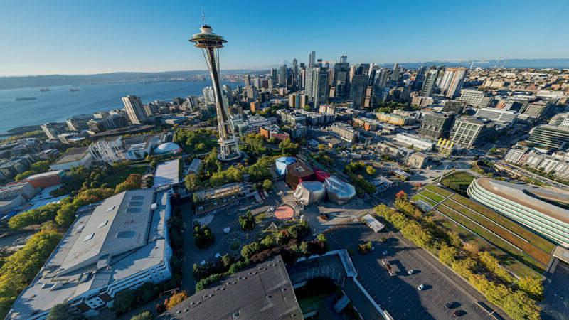 aerial view of downtown Seattle